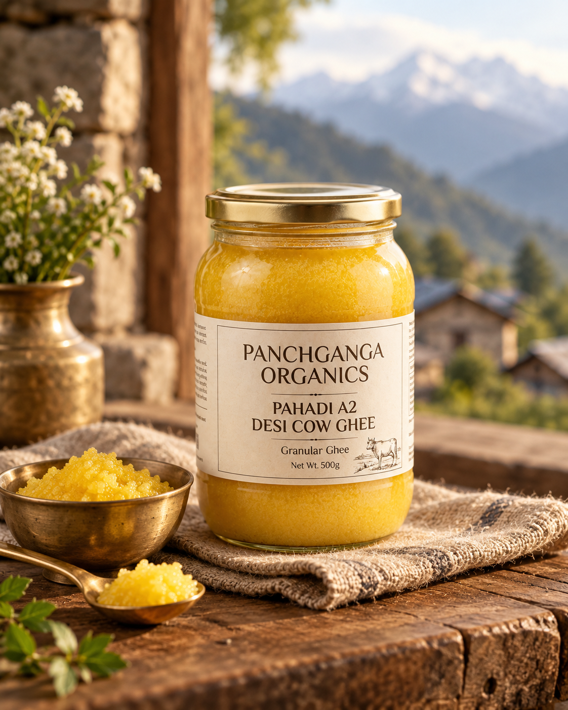 Panchganga Organics Pahadi A2 Ghee — Made from Desi Cow Milk